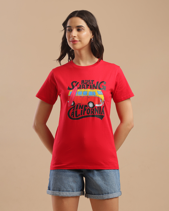 Printed T-Shirts for Women - Red