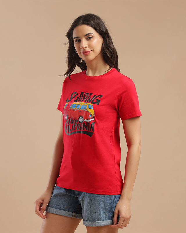 Printed T-Shirts for Women - Red