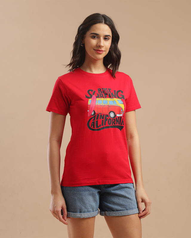 Printed T-Shirts for Women - Red
