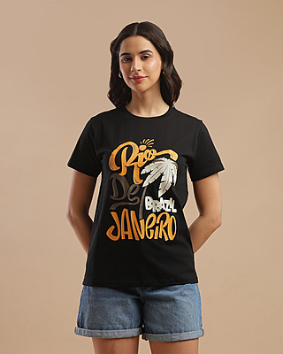 Printed T-Shirts for Women - black