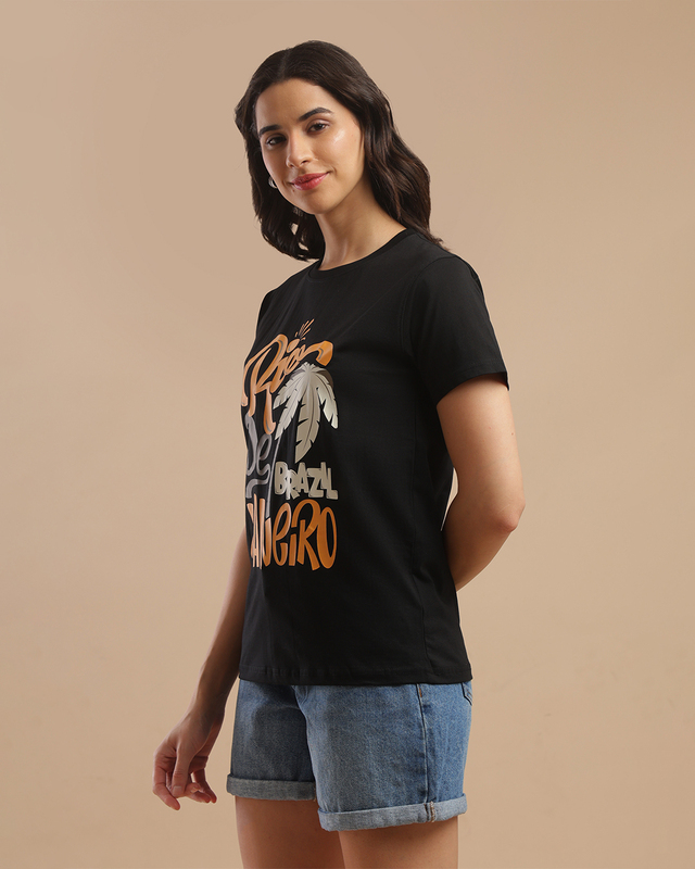 Printed T-Shirts for Women - black