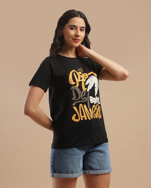 Printed T-Shirts for Women - black