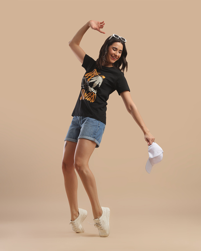 Printed T-Shirts for Women - black