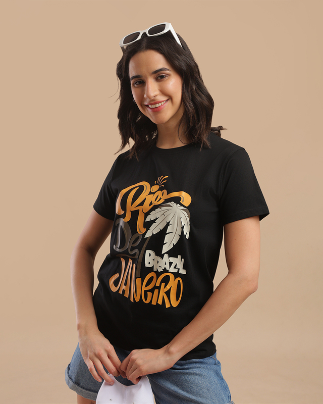 Printed T-Shirts for Women - black