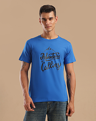 Printed T-Shirts for Men - Blue