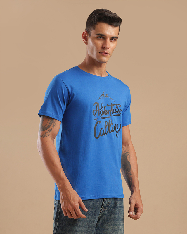 Printed T-Shirts for Men - Blue Printed T-Shirts for Men - Blue