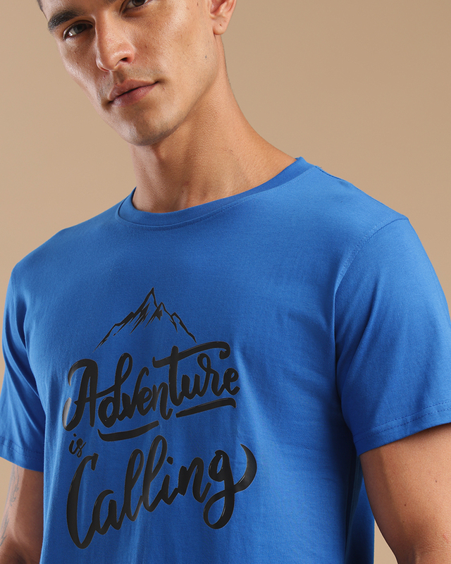 Printed T-Shirts for Men - Blue Printed T-Shirts for Men - Blue