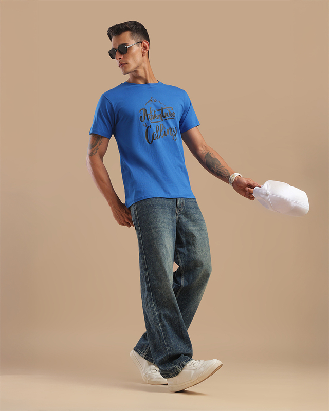 Printed T-Shirts for Men - Blue Printed T-Shirts for Men - Blue