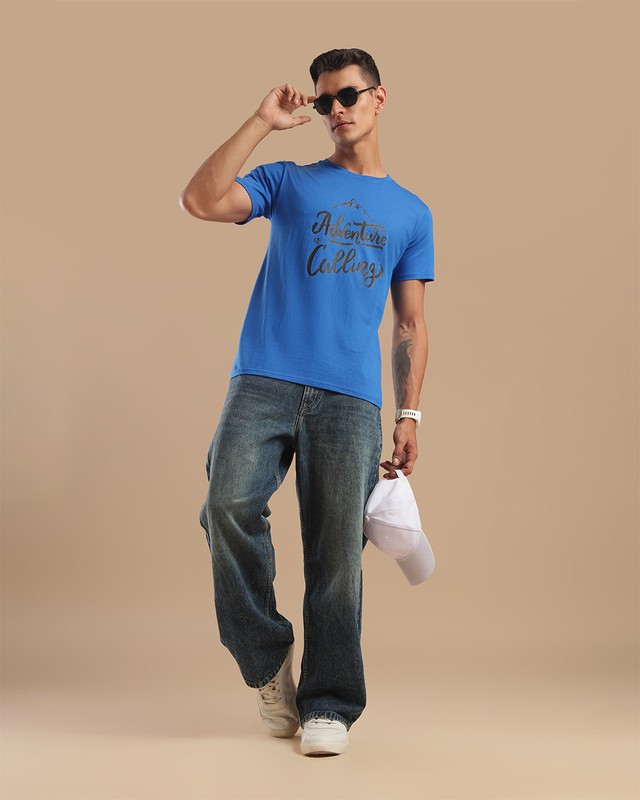 Printed T-Shirts for Men - Blue Printed T-Shirts for Men - Blue