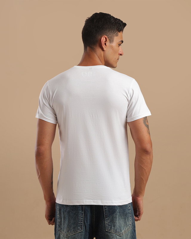 Printed T-Shirts for Men - white classic