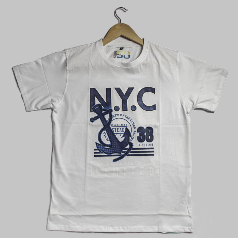 Printed T-Shirts for Men - white Printed T-Shirts for Men - white